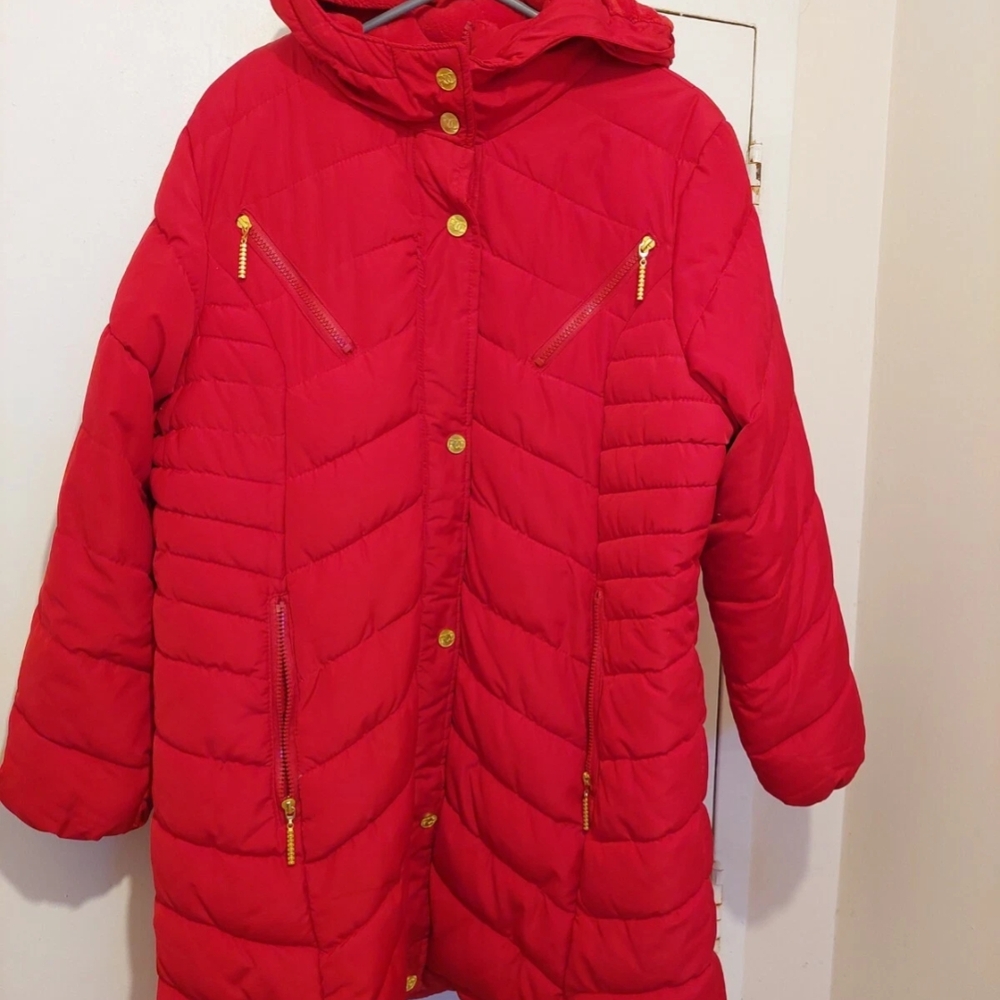 Rocawear Women's Red Hooded Winter Parka XL Coat